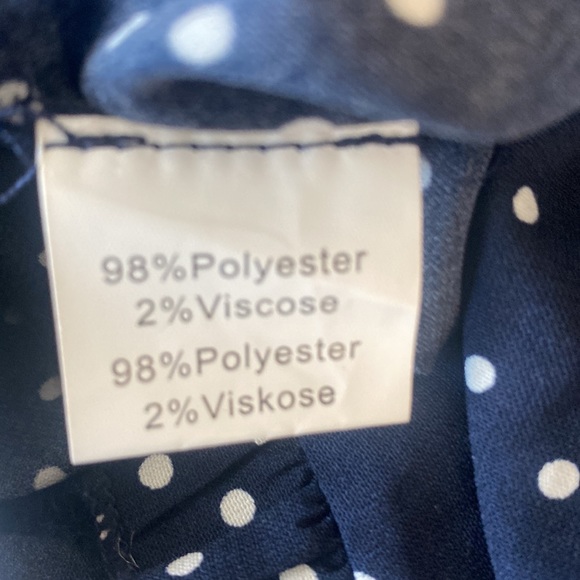 Jasambac polka dot blue & white dress size S - Picture 7 of 9